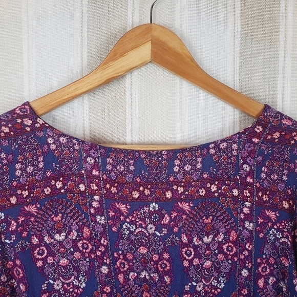 American Eagle Long Sleeved Boho‎ Romper Purple Size Small - Picture 7 of 10
